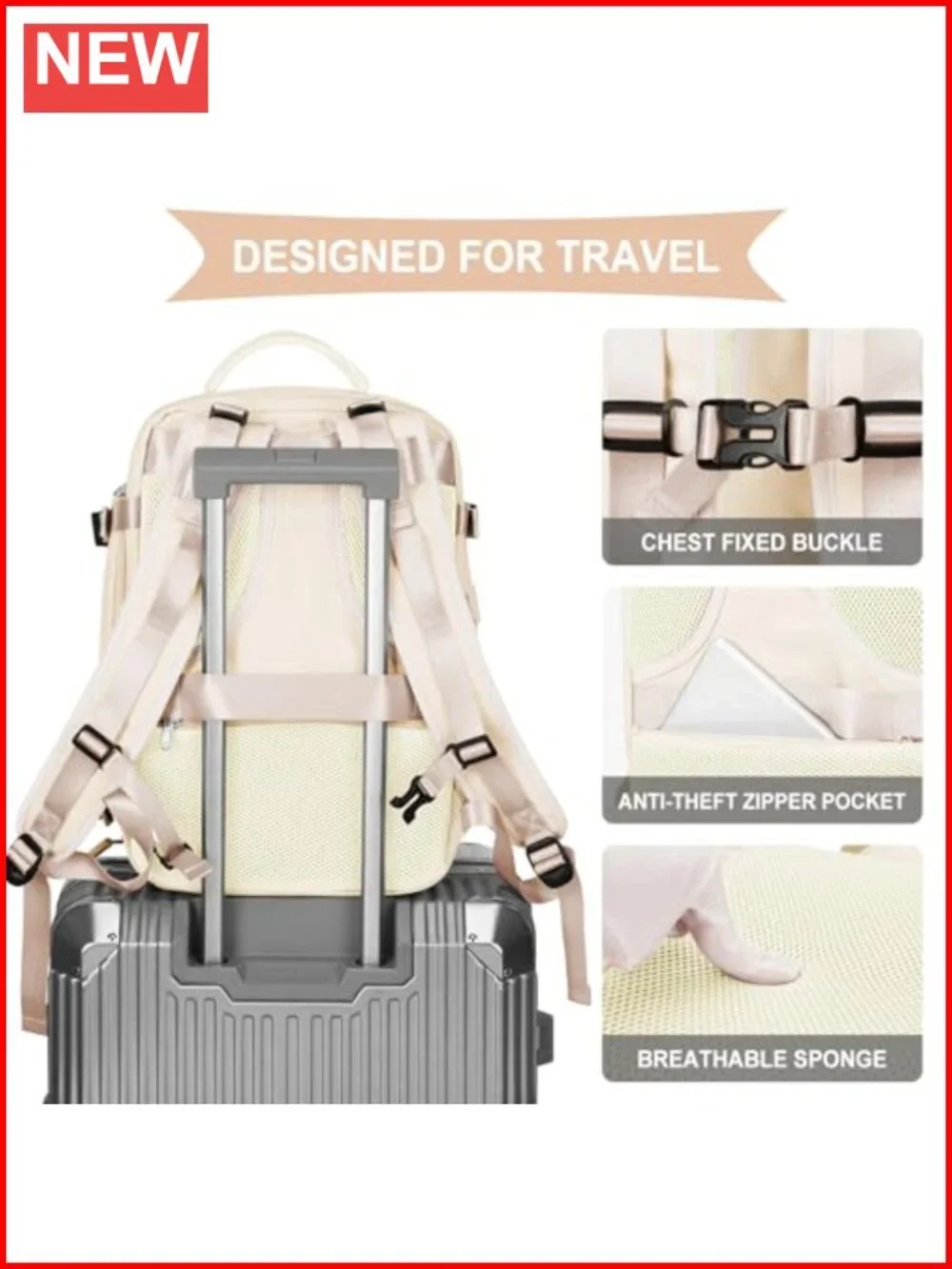 30L Travel Backpack with Vacuum Pump, Waterproof Carry On Daypack with Laptop